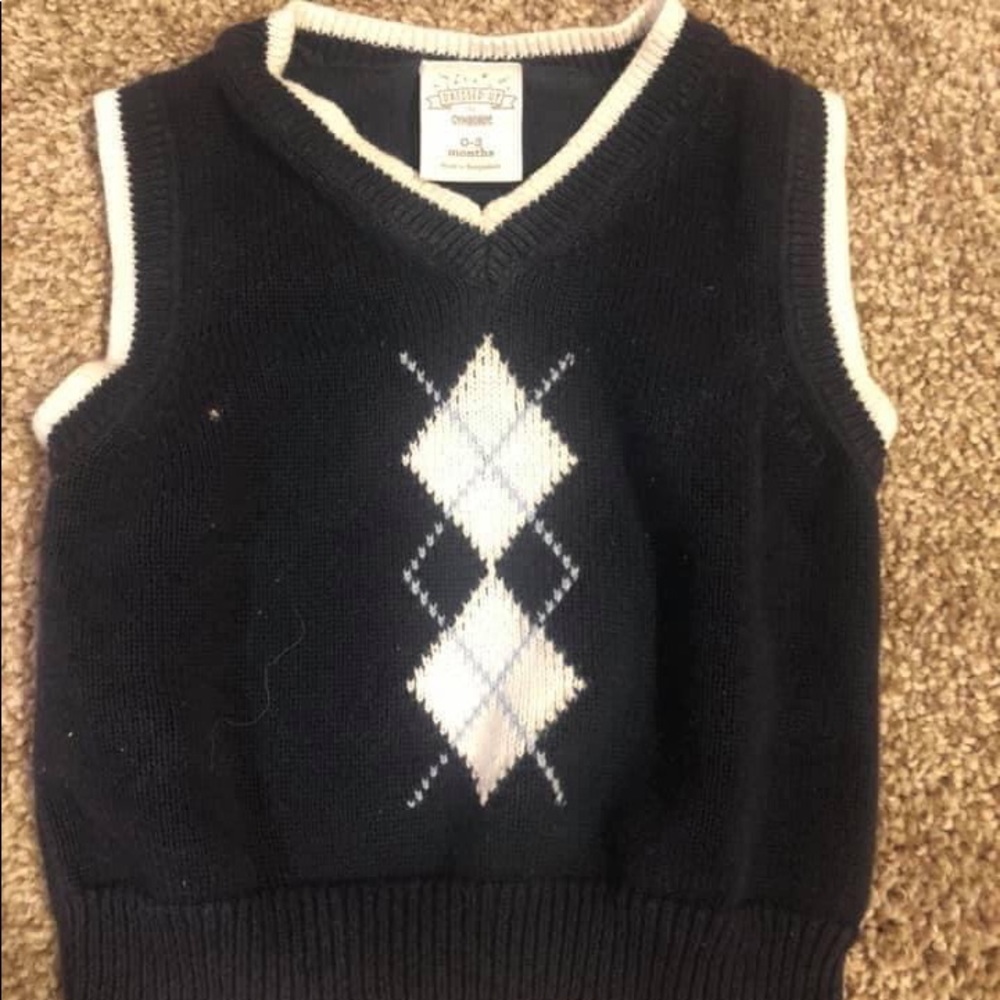 0-3 months Gymboree navy argyle vest